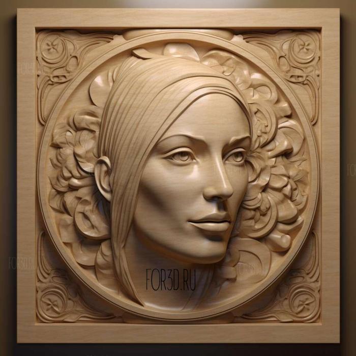 Uma Thurman 4 stl model for CNC